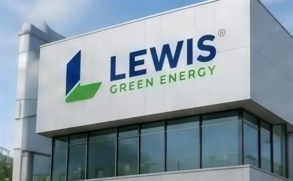 Lewis Green Energy sign on a modern commercial building