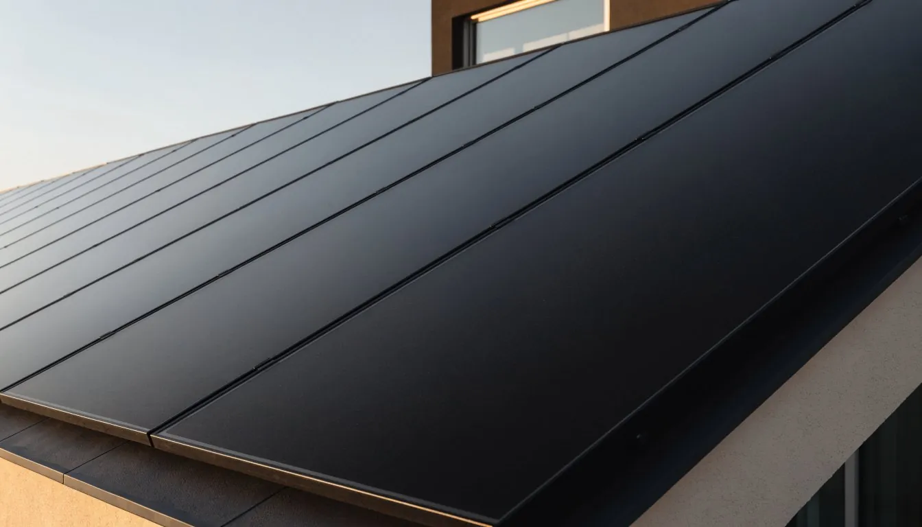 SunCrown Black all-black N-Type solar panels on a modern roof